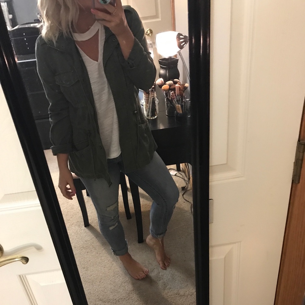 Green military style jacket